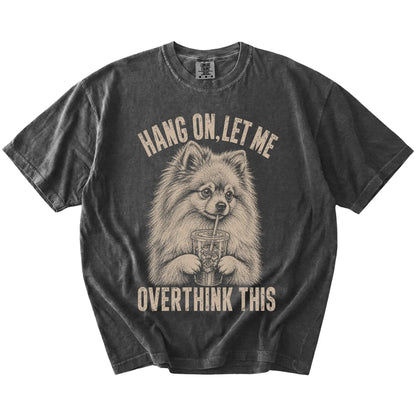 Pepper Overthinking Pomeranian T-Shirt laid flat