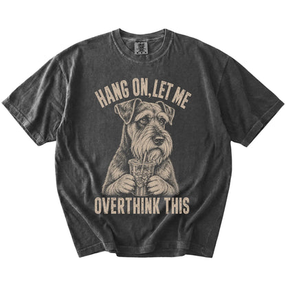Pepper Overthinking Schnauzer T-Shirt laid flat