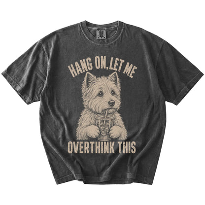 Pepper Overthinking Westie T-Shirt laid flat