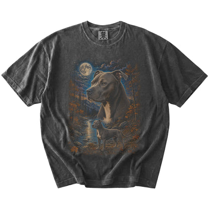 pepper T-shirt with Pitbull Autumn Moon artwork.