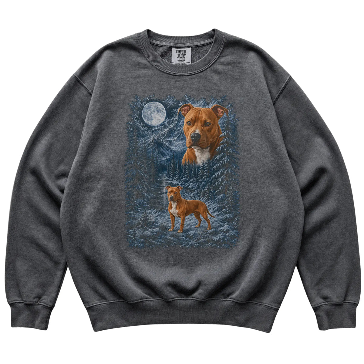 Pitbull Forest Moon Sweatshirt in Pepper