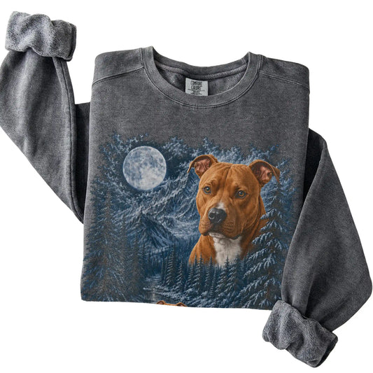 Pitbull Forest Moon Sweatshirt in Pepper