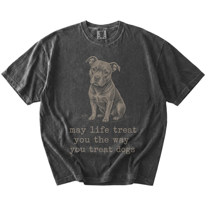 Pepper Pitbull Karma T-Shirt laid flat