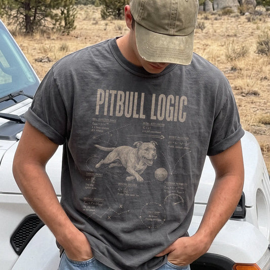 Man wearing a Pepper Pitbull Logic T-Shirt