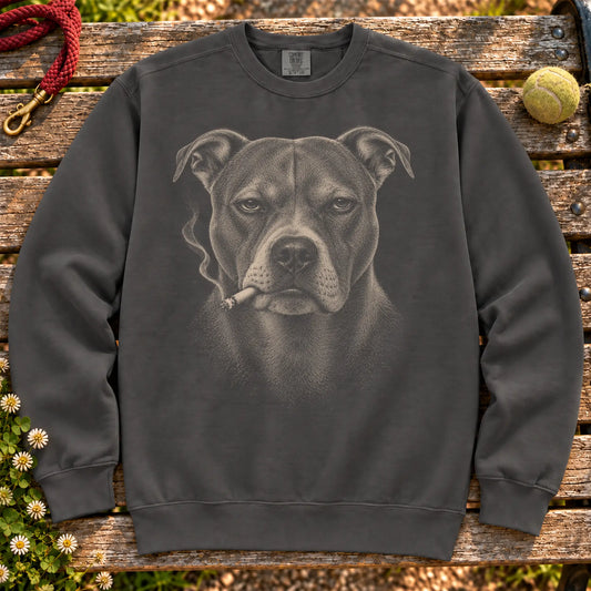 Pitbull smoking design on a Pepper sweatshirt