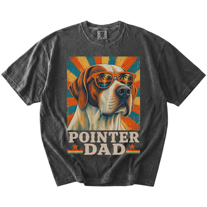 Retro Pointer Dad design on a Pepper Comfort Colors T-shirt