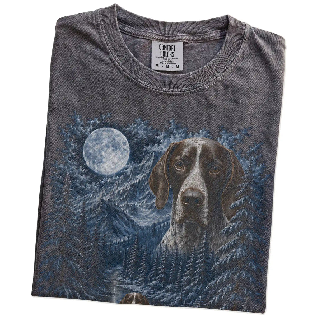 Folded Pepper Pointer winter forest t-shirt