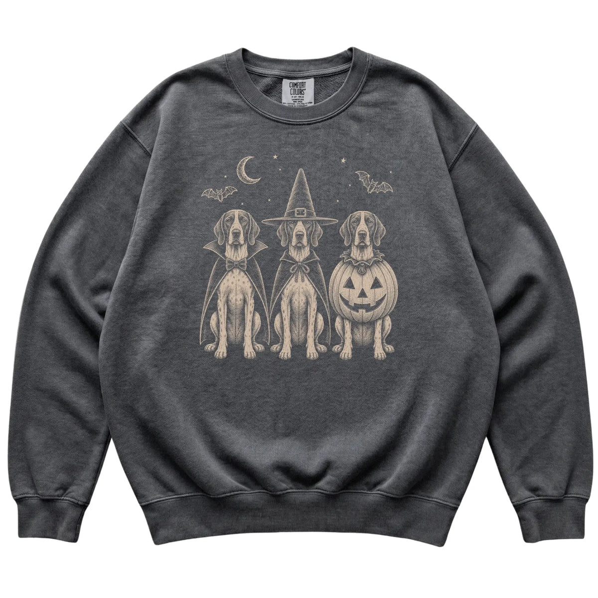 Pepper Pointer Halloween Costume Comfort Colors sweatshirt, flat view