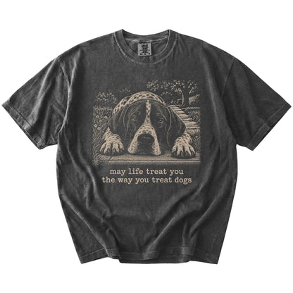 Pointer Karma Comfort Colors T-shirt in Pepper — Flat Lay