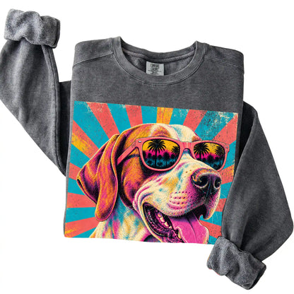 Folded Pepper Comfort Colors sweatshirt with a Retro Pointer Mama design