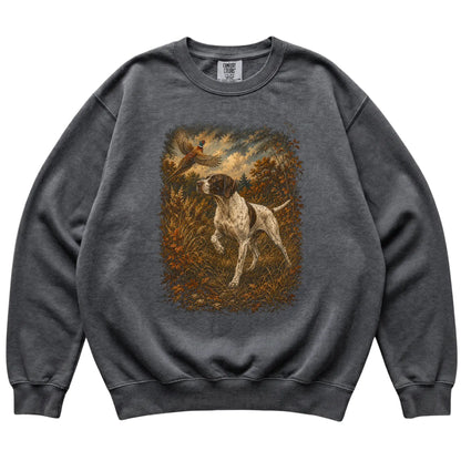 Pointer Pheasant Hunting Sweatshirt in Pepper