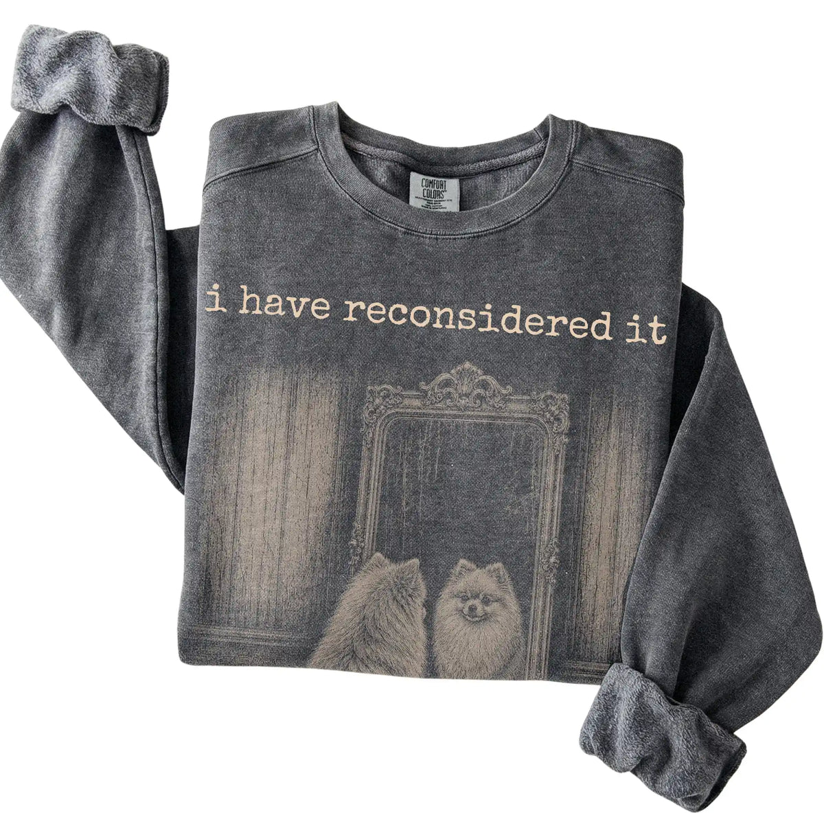 Pepper Pomeranian The Answer Is Still No Comfort Colors sweatshirt, folded view