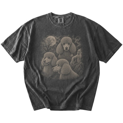 Vintage moon montage featuring Poodle on a Pepper Comfort Colors® T-shirt