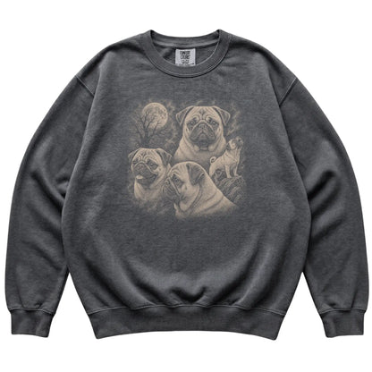 Pug 90s Moon Sweatshirt in Pepper — flat lay