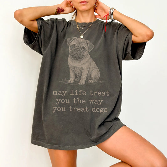 Woman wearing a Pepper Pug Karma T-Shirt