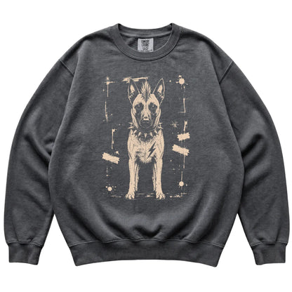 Pepper Punk Rock Belgian Malinois Comfort Colors sweatshirt, flat view