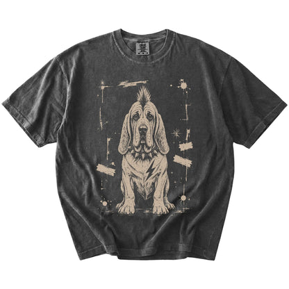 Pepper Punk Rock Bloodhound T-Shirt laid flat