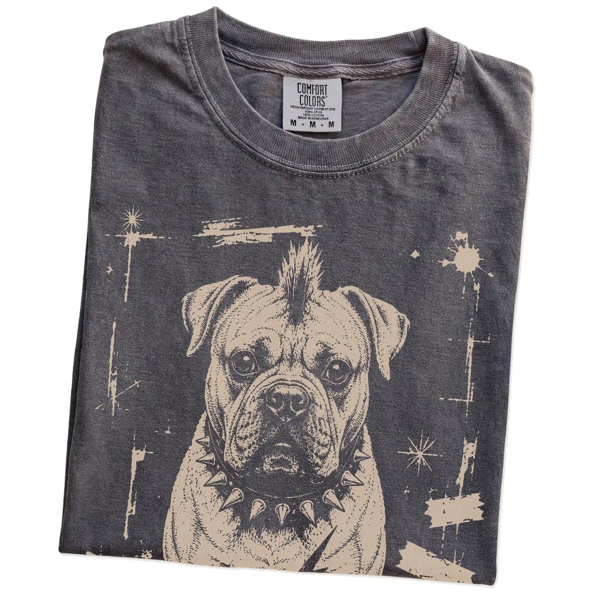 Folded Pepper Punk Rock Cane Corso T-Shirt showing the graphic