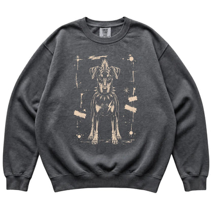Pepper Punk Rock Doberman Comfort Colors sweatshirt, flat view