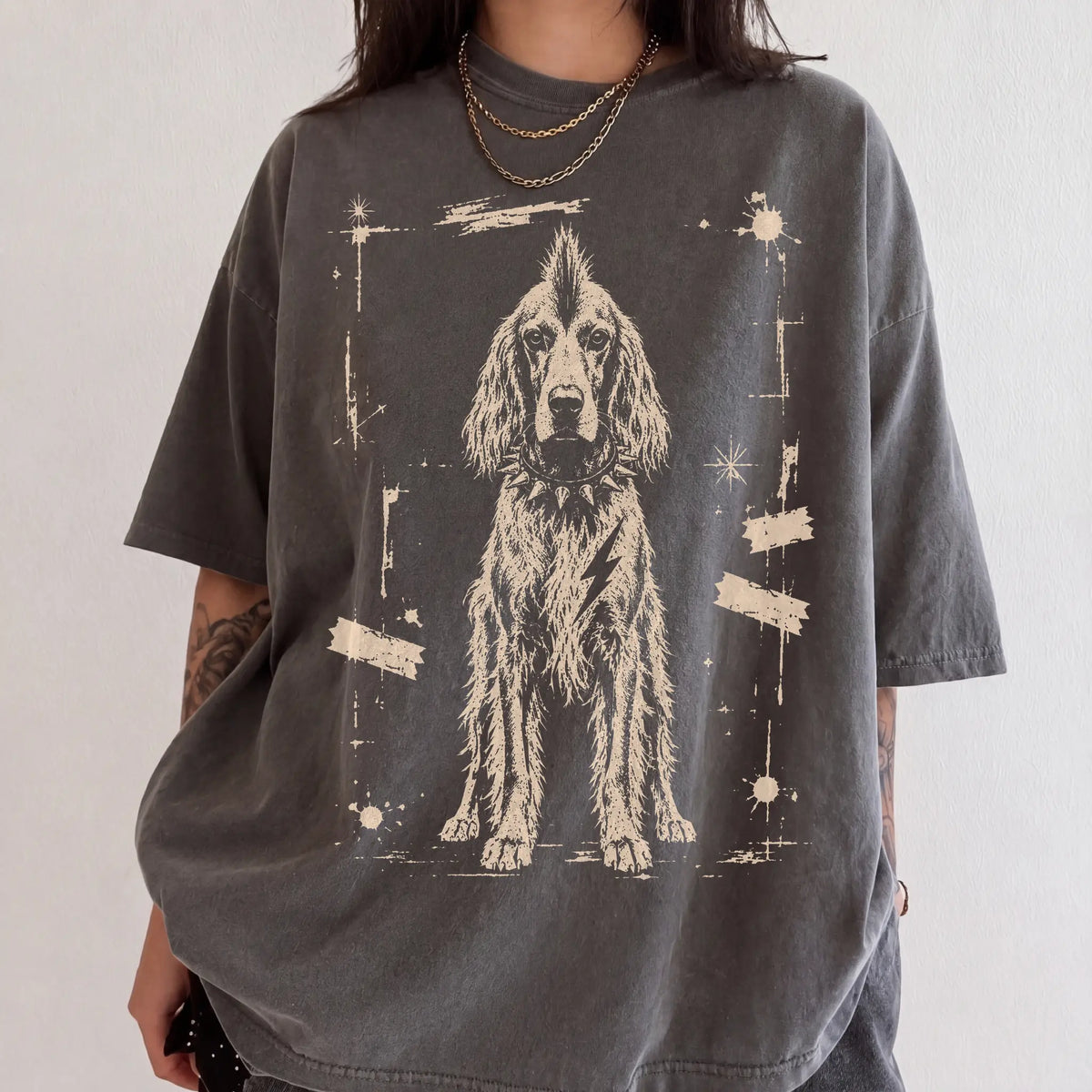 Woman wearing a Pepper Punk Rock Irish Setter T-Shirt