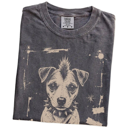 Folded Pepper Punk Rock Jack Russell T-Shirt showing the graphic