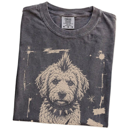 Folded Pepper Punk Rock Labradoodle T-Shirt showing the graphic