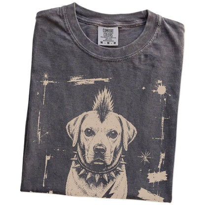Folded Pepper Punk Rock Labrador Retriever T-Shirt showing the graphic