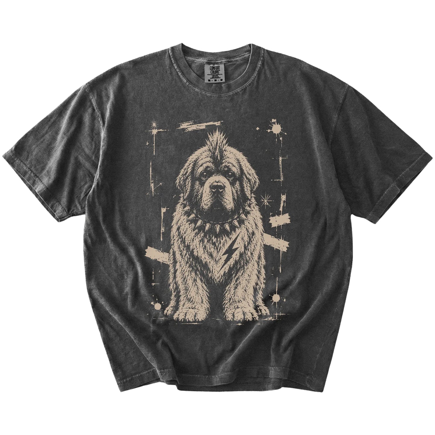 Pepper Punk Rock Newfie T-Shirt laid flat