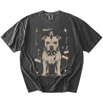 Pepper Punk Rock Pitbull T-Shirt laid flat