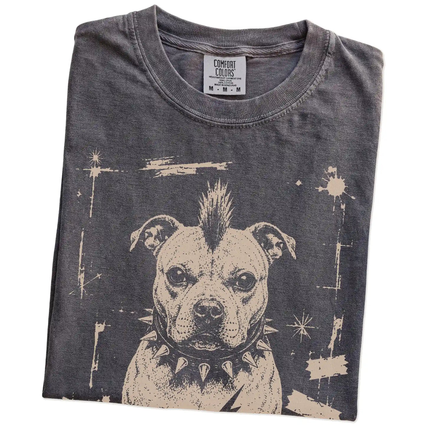 Folded Pepper Punk Rock Pitbull T-Shirt showing the graphic
