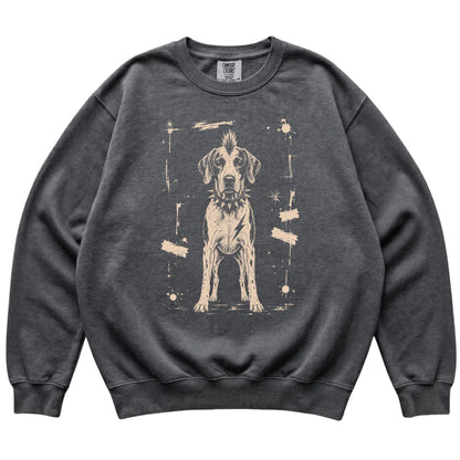 Pepper Punk Rock Pointer Comfort Colors sweatshirt, flat view