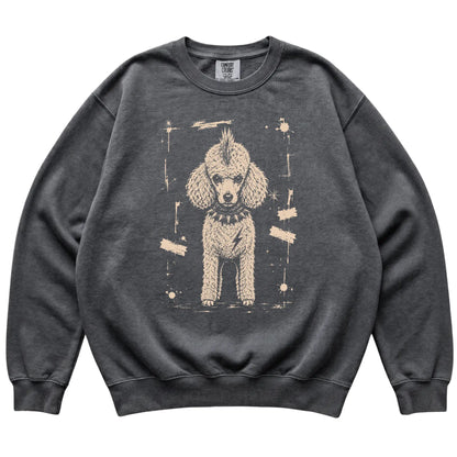 Pepper Punk Rock Poodle Comfort Colors sweatshirt, flat view