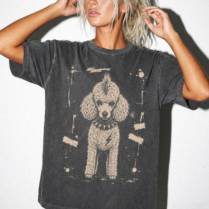 Woman wearing a Pepper Punk Rock Poodle T-Shirt
