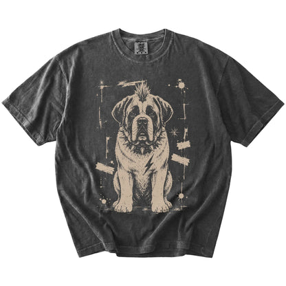 Pepper Punk Rock Saint Bernard T-Shirt laid flat