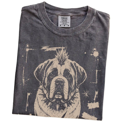 Folded Pepper Punk Rock Saint Bernard T-Shirt showing the graphic