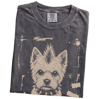 Folded Pepper Punk Rock Westie T-Shirt showing the graphic