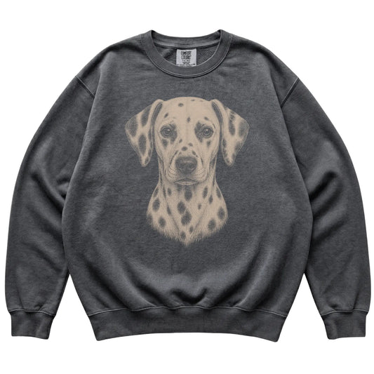 Pepper Realistic Drawing Dalmatian Comfort Colors sweatshirt, flat view