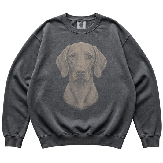 Pepper Realistic Drawing Vizsla Comfort Colors sweatshirt, flat view
