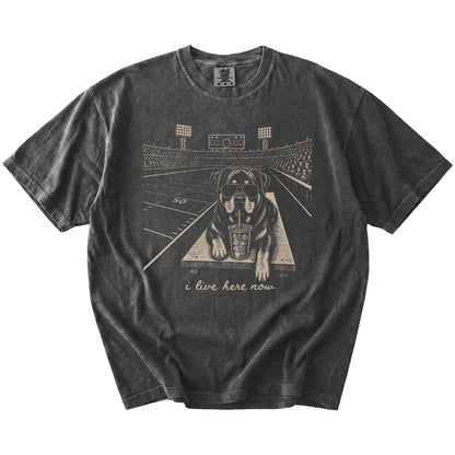 Rottweiler ready for football and tailgate season on a Pepper Comfort Colors® T-shirt
