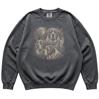 Saint Bernard 90s Moon Sweatshirt in Pepper — flat lay