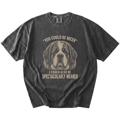 Saint Bernard Guard Dog T-Shirt in Pepper — flat lay