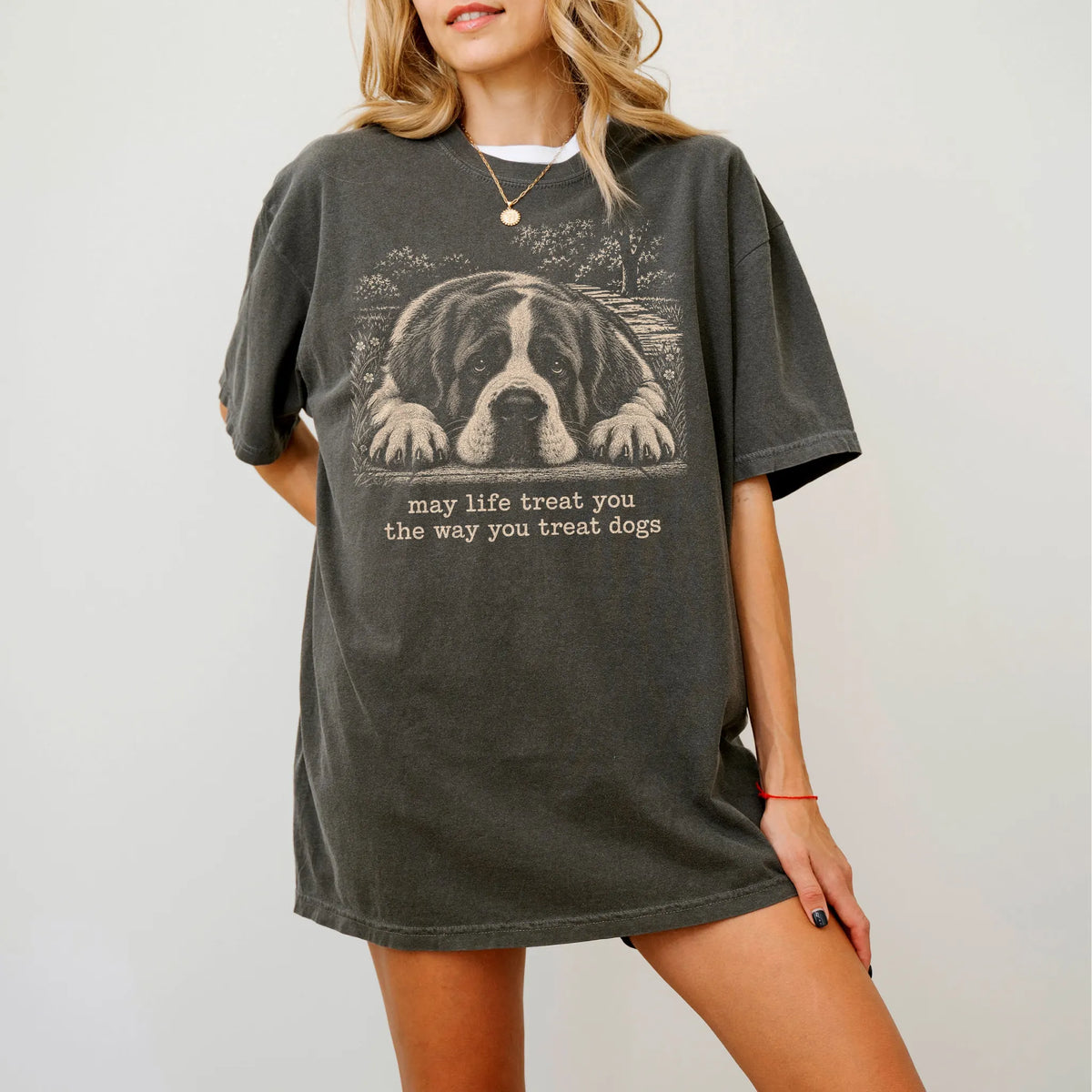 Saint Bernard Karma Comfort Colors T-shirt in Pepper — Studio Lifestyle