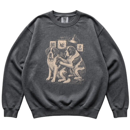 Pepper Saint Bernard Dog Tattoo Artist shirt laid flat