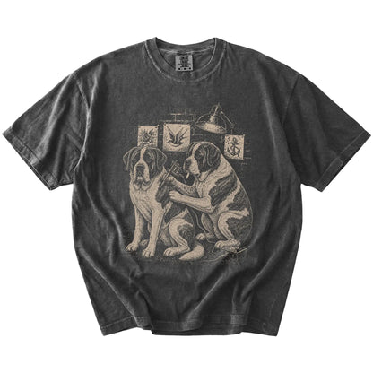 Pepper Saint Bernard Tattoo t-shirt laid flat