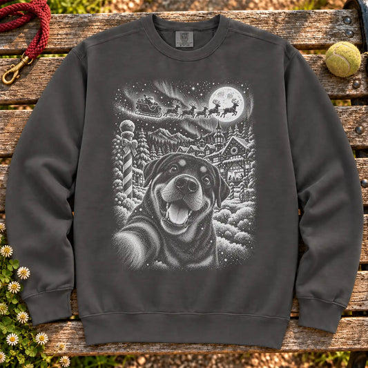 Rottweiler Santa Selfie design on a Pepper sweatshirt