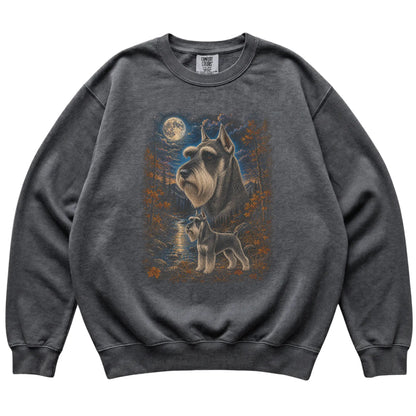 pepper sweatshirt with Schnauzer Autumn Moon artwork.
