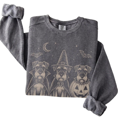 Pepper Schnauzer Halloween Costume Comfort Colors sweatshirt, folded view