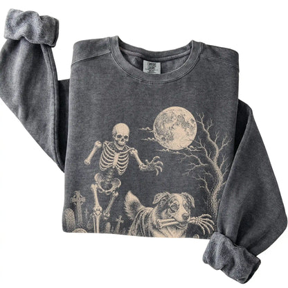 Pepper Skeleton Chase Australian Shepherd Comfort Colors sweatshirt, folded view
