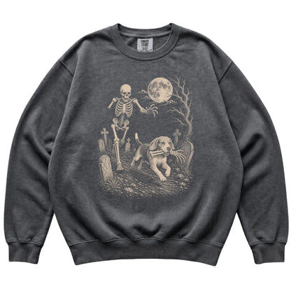 Pepper Skeleton Chase Beagle Comfort Colors sweatshirt, flat view