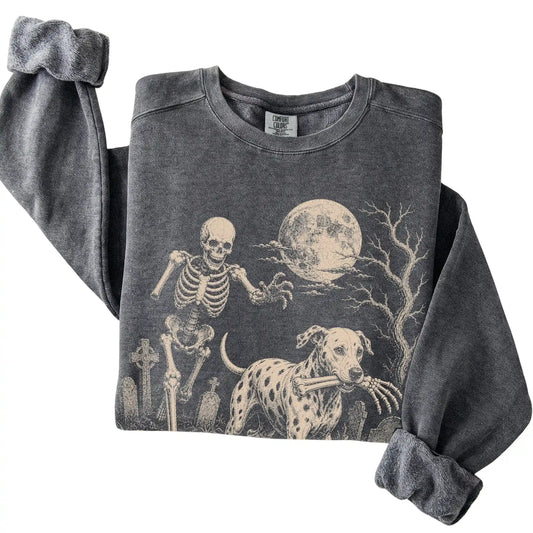 Pepper Skeleton Chase Dalmatian Comfort Colors sweatshirt, folded view